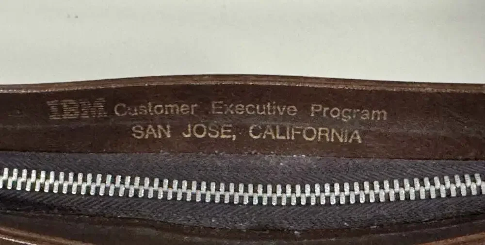 Vintage IBM Customer Executive Program Brown Leather Document Portfolio Case